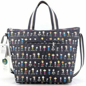 NWT Lesportsac Snoopy Vintage Peanuts Easy Carry Shoulder Tote Bag Purse